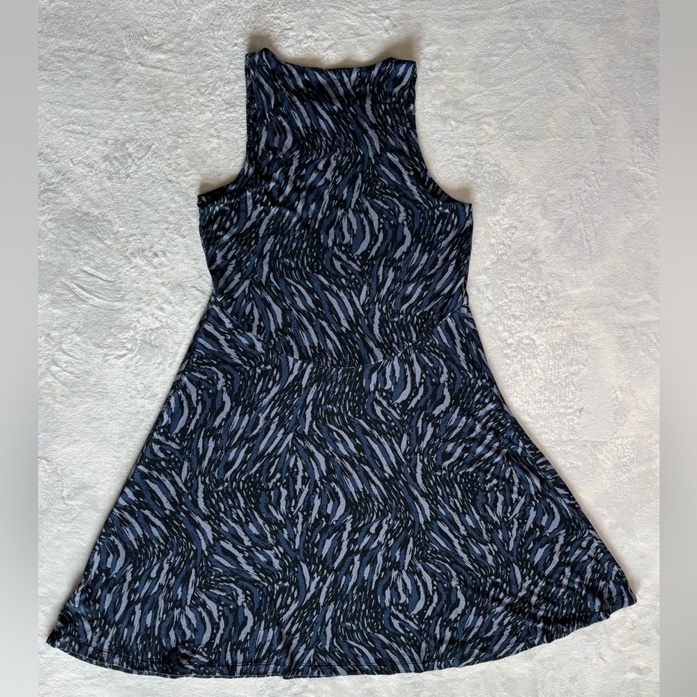 Athleta Blue and Black Patterned Mini Dress Size S Casual - Picture 7 of 10